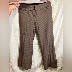 Mid Waisted Brown Houndstooth Flare Pants